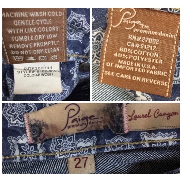 PAIGE Laurel Canyon Low Cut Bootcut Jeans, Sz. 27 - Picture 6 of 8